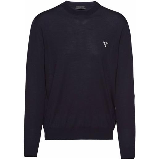 Prada maglione con ricamo - blu