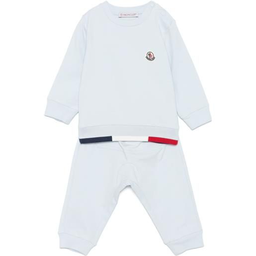 Moncler Enfant tuta sportiva in cotone elasticizzato - blu
