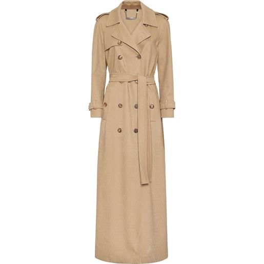Philipp Plein trench lungo con monogramma - toni neutri