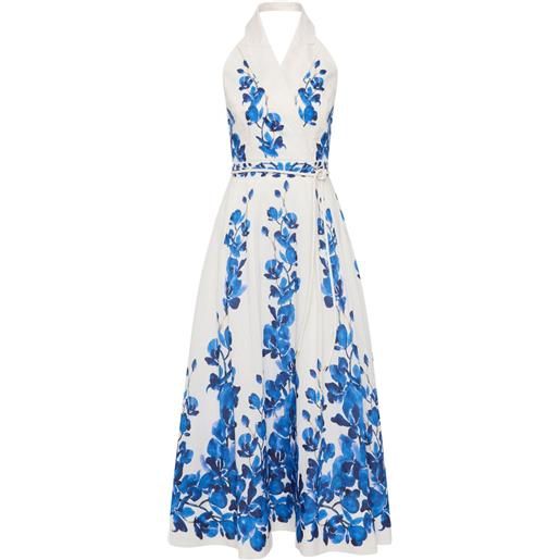 Rebecca Vallance abito midi con motivo a fiori - bianco