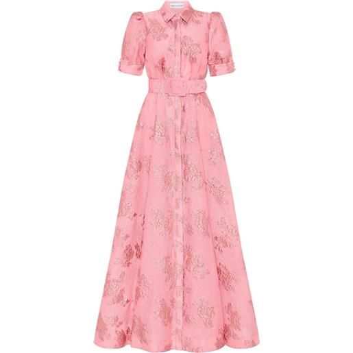 Rebecca Vallance abito da sera annette in broccato a fiori - rosa
