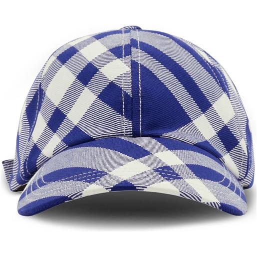 Burberry cappello da baseball a quadri - blu