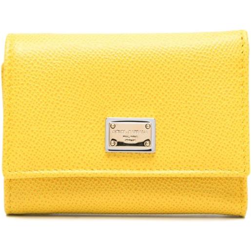 Dolce & Gabbana portafoglio compatto con placca logo - giallo