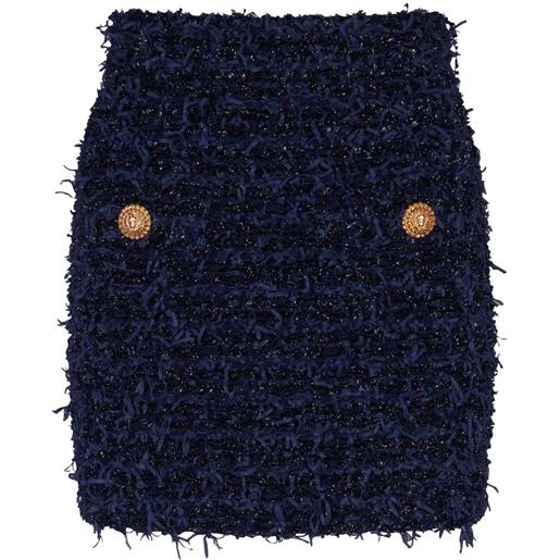Balmain minigonna in tweed - blu