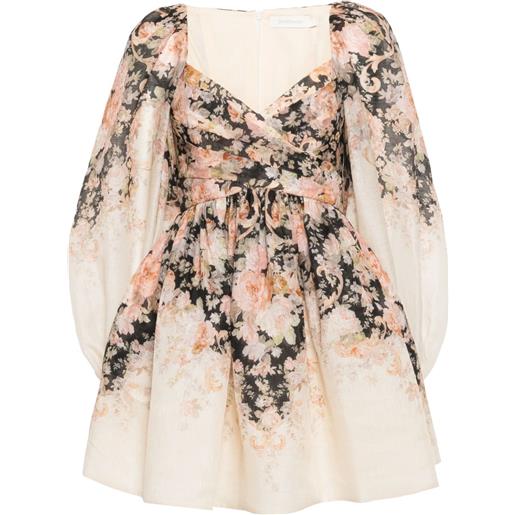 ZIMMERMANN abito illustration corto - toni neutri