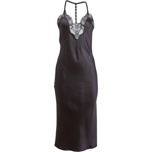 Fleur Du Mal abito sottoveste con spalline a t - nero