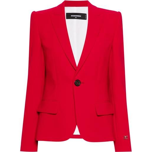 DSQUARED2 blazer monopetto con placca logo - rosso