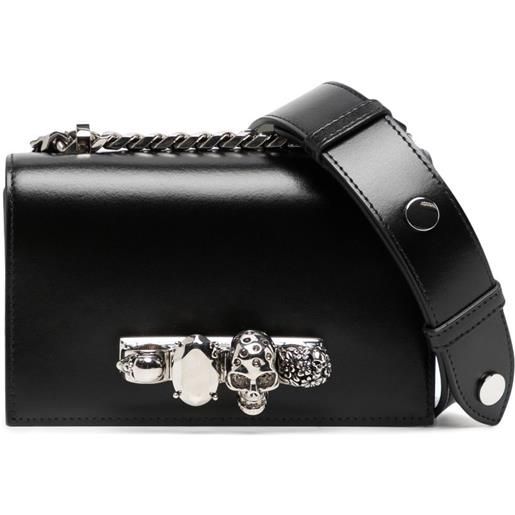 Alexander McQueen borsa a spalla jewelled mini - nero
