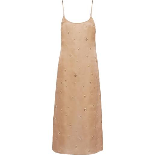 Prada abito midi con occhielli - toni neutri