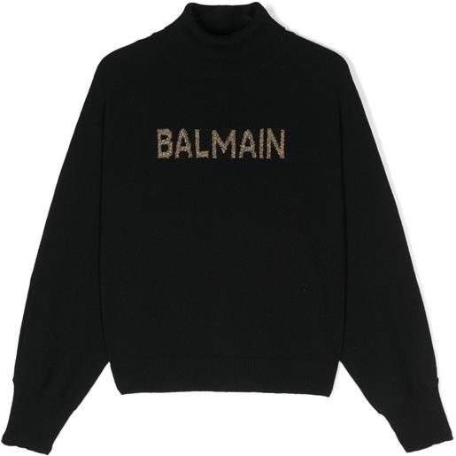 Balmain Kids maglione con logo - nero