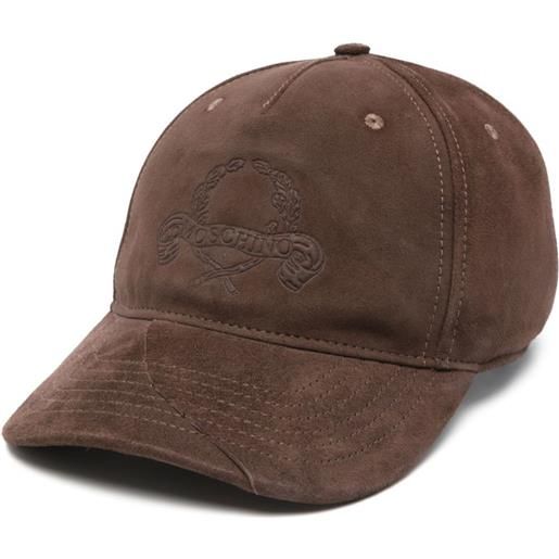 Moschino cappello da baseball con logo - marrone