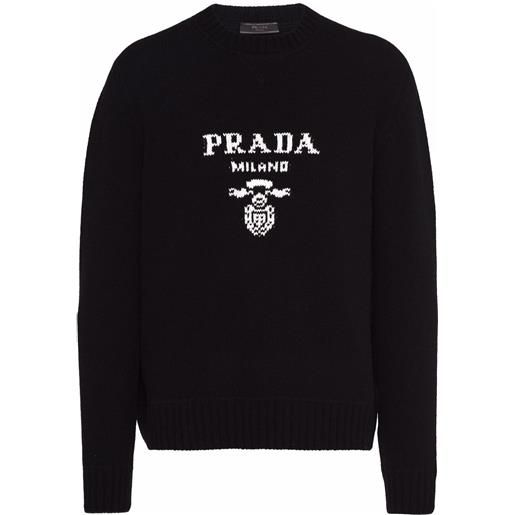 Prada maglione con logo - nero