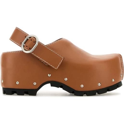 Jil Sander clogs in pelle 90mm - marrone