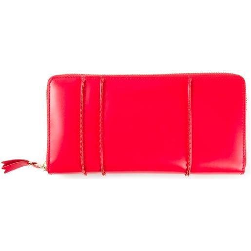Comme Des Garçons Wallet portafoglio continental 'raised spike' - rosso