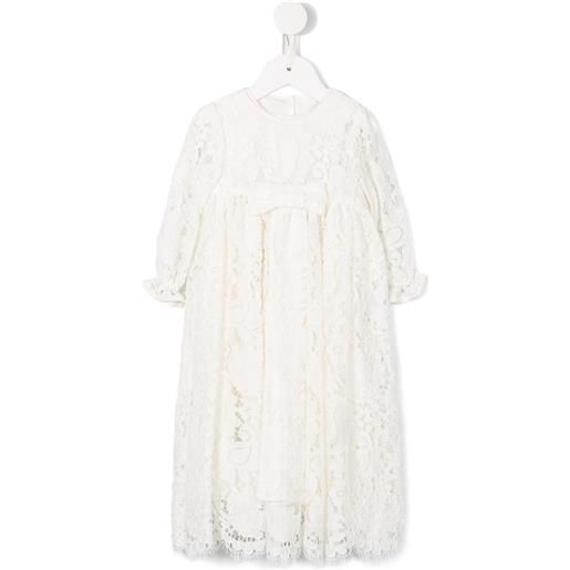 Dolce & Gabbana Kids floral lace ceremony gown - bianco