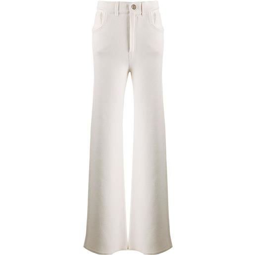 Barrie pantaloni a gamba ampia - bianco
