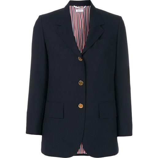 Thom Browne blazer monopetto con risvolti ampi - blu