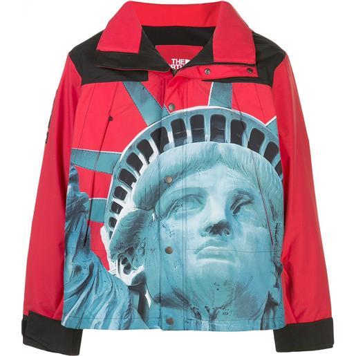 Supreme giacca a vento con stampa supreme x the north face - rosso