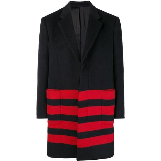 Calvin Klein cappotto monopetto con dettaglio a righe - nero
