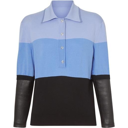Burberry polo a maniche lunghe - blu