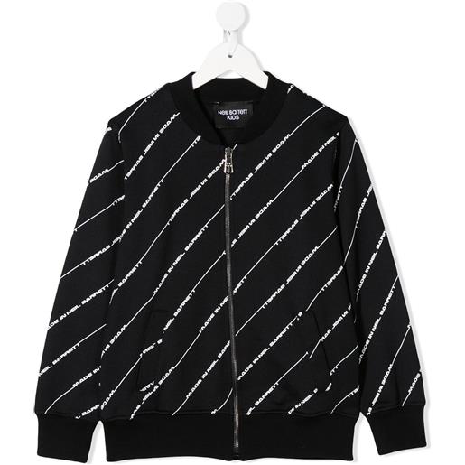 Neil Barrett Kids bomber con logo - nero
