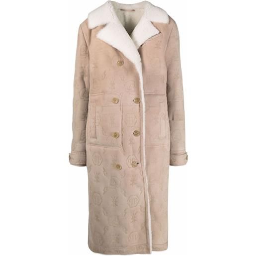 Philipp Plein cappotto lungo goffrato - toni neutri