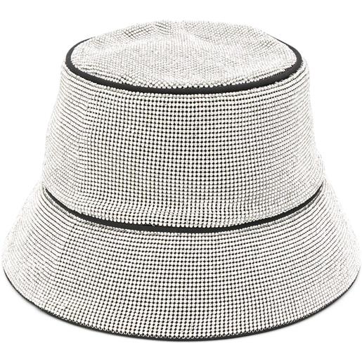 Kara cappello bucket con ricamo - argento