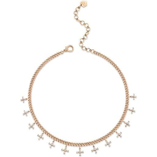 SHAY collana in oro rosa 18kt baby don't cross me link