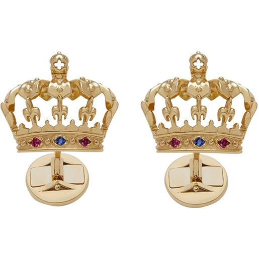 Dolce & Gabbana gemelli royal in oro giallo 18 carati con zaffiri e rubini