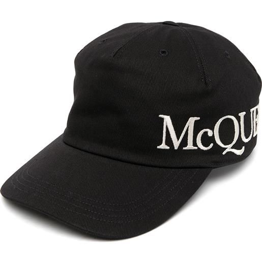 Alexander McQueen cappello da baseball con ricamo - nero