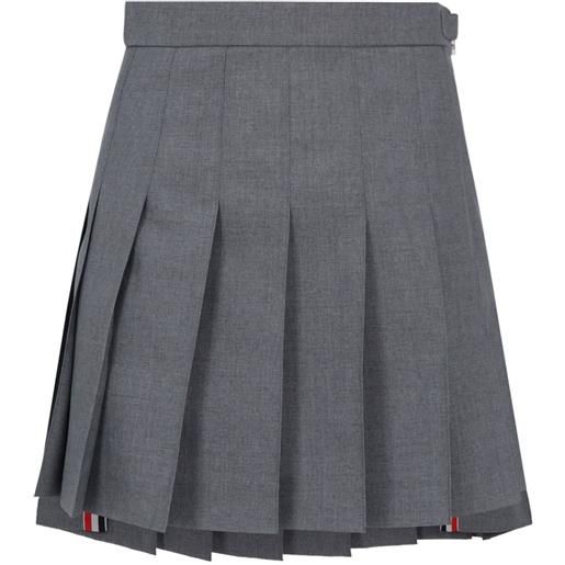 Thom Browne minigonna plissettata rwb - grigio