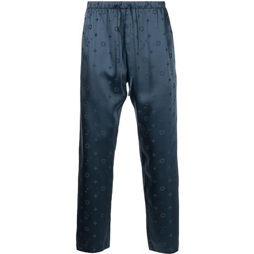 Fleur Du Mal pantaloni pigiama jacquard - blu