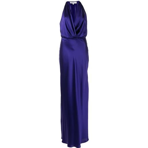 Michelle Mason abito da sera con scollo all'americana - blu