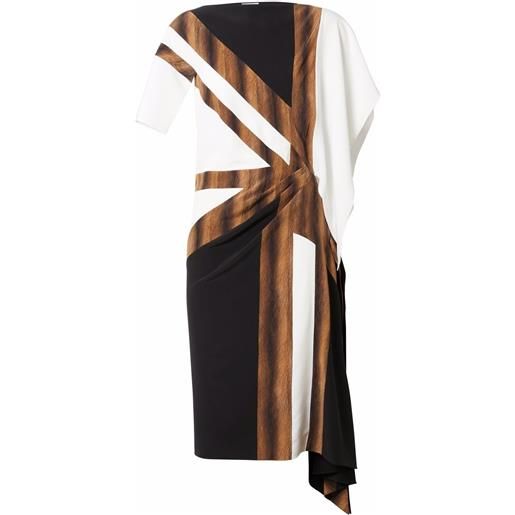 Burberry abito asimmetrico con stampa - nero