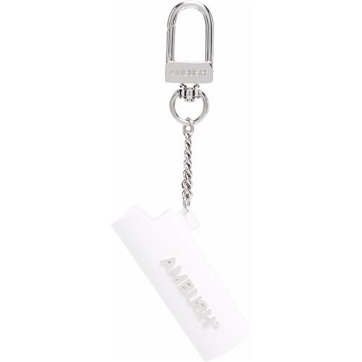 AMBUSH portachiavi con logo - bianco