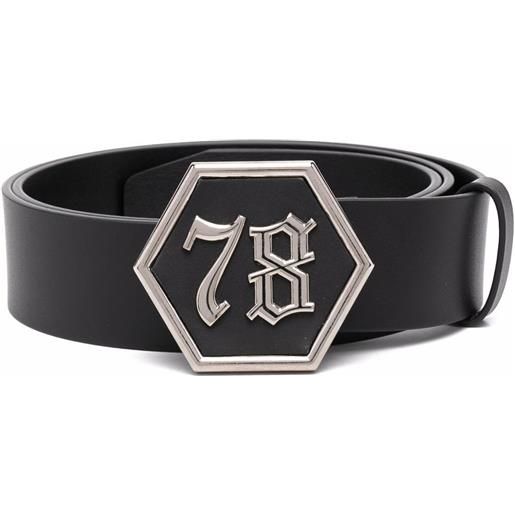 Philipp Plein cintura con fibbia gotica - nero