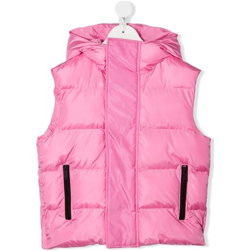 DSQUARED2 KIDS gilet imbottito con cappuccio - rosa