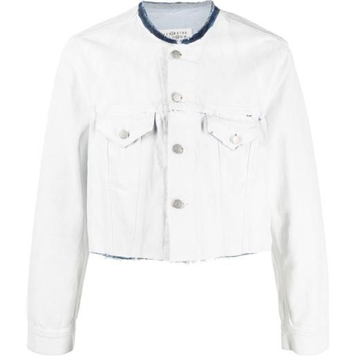 Maison Margiela giacca crop denim - bianco