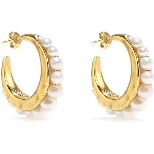 Lebole Gioielli Collezione The Circle Special Orecchini Donna Fiore Rosso E Farfalla In Ottone Galvanizzato Oro, Made In Italy