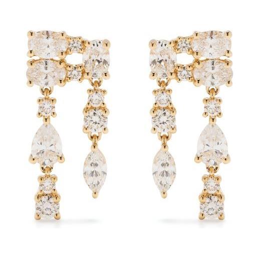 Traveller 157736 - Orecchini a clip con cristalli placcati in oro 22 carati, 35 x 15 mm, 35 x 15 mm, Metallo Cristallo, cristallo