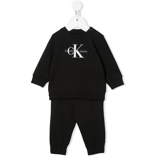Calvin Klein Kids tuta sportiva con stampa - nero