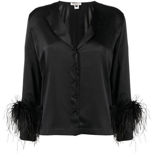 Gilda & Pearl set pigiama in seta con applicazione - nero