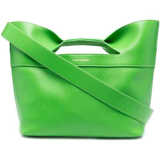 Alexander McQueen borsa tote the bow - verde
