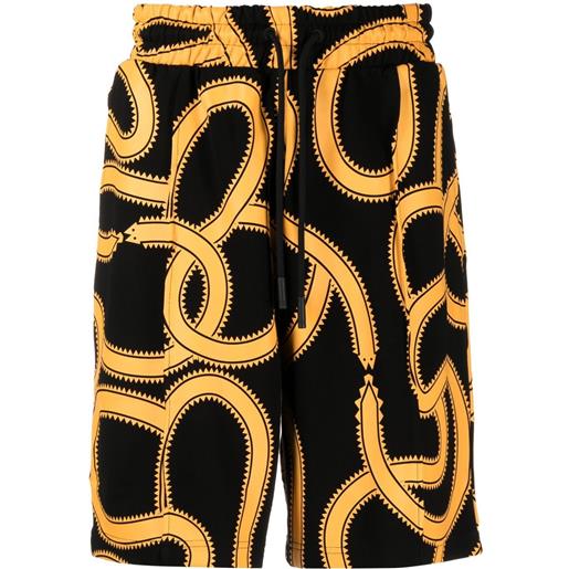 COUNTY OF MILAN snakes print track shorts - nero