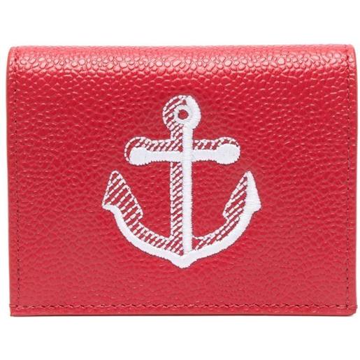 Thom Browne portacarte con ricamo - rosso