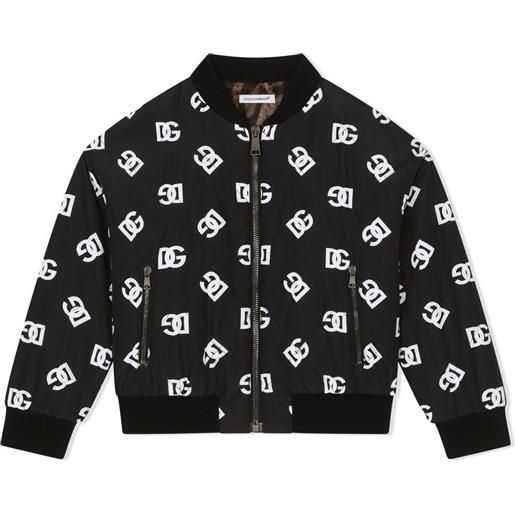 Dolce & Gabbana Kids bomber con logo dg - nero