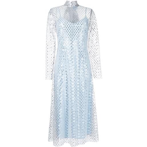 Macgraw abito lungo perception con paillettes - argento