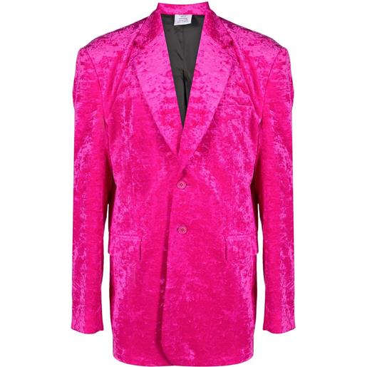 VETEMENTS blazer monopetto - rosa