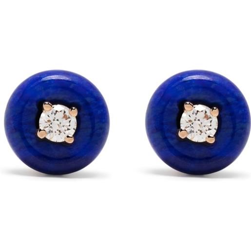 Orecchini Enchanté In Oro Giallo 18kt Satinato Con Diamanti Lapislazzuli E Cristallo Di Rocca - Gioielli - Foto 5