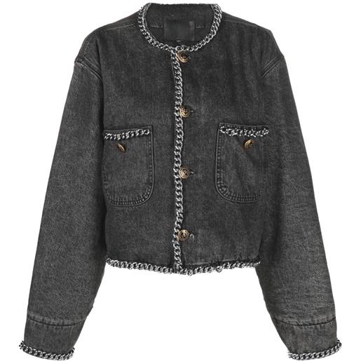 R13 giacca denim con decorazione - grigio